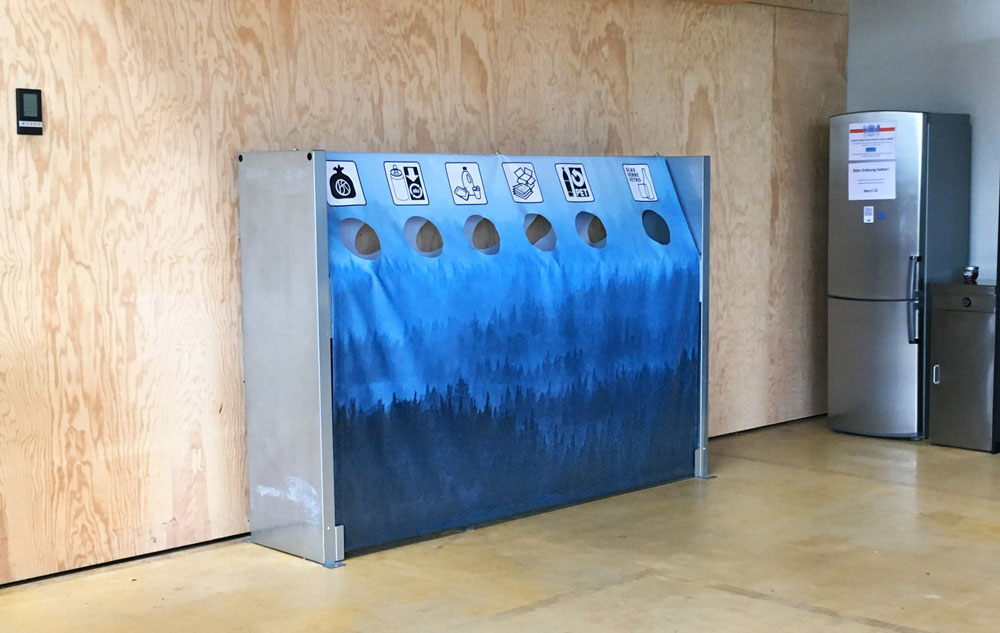 Recyclingsystem mit individuell gestaltbarer Blache