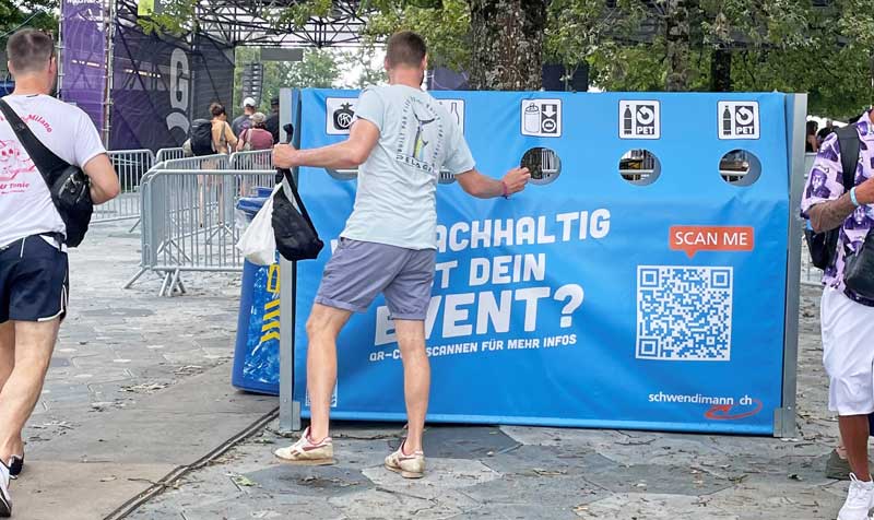 Wie nachhaltig ist dein Event? Du erfährst es, wenn Du den QR-Code auf unseren Trennboxen scannst