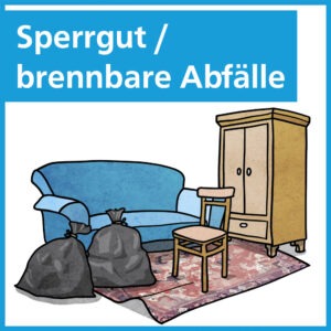 Möbel, Sperrgut, brennbare Abfälle, Sofa, Tisch, Stühle