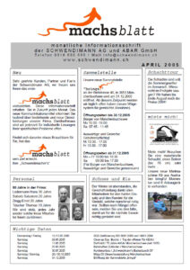 Machsblatt Newsletter April 2005