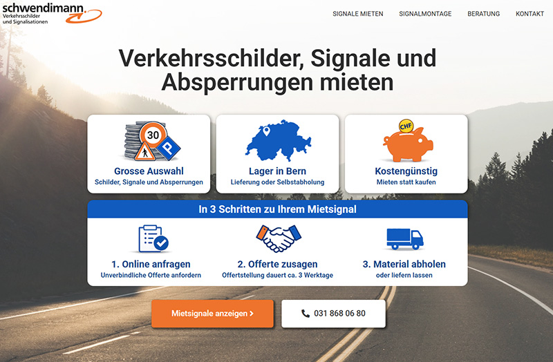 Jetzt einfach online Verkehrsschilder, Verkehrszeichen, Absperrungen, Signale und Pylonen online mieten